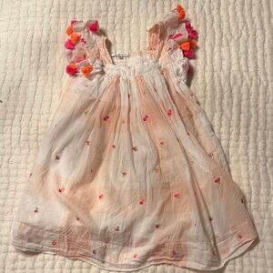 Colorful Kids Casual Dress with Tassels